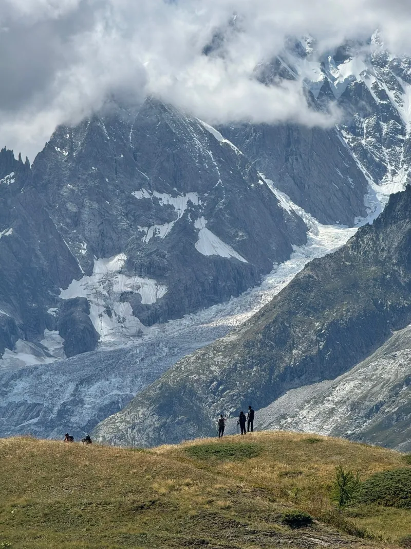 The trail high above Val Ferret on the Grand Col Ferret stage